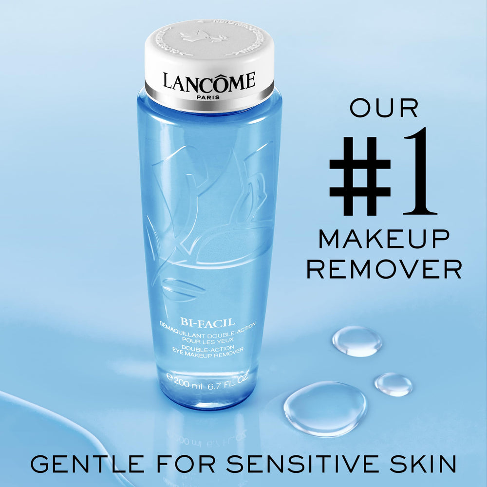 Lancôme Bi-Facil cap close-up highlighting light, non-greasy finish after use