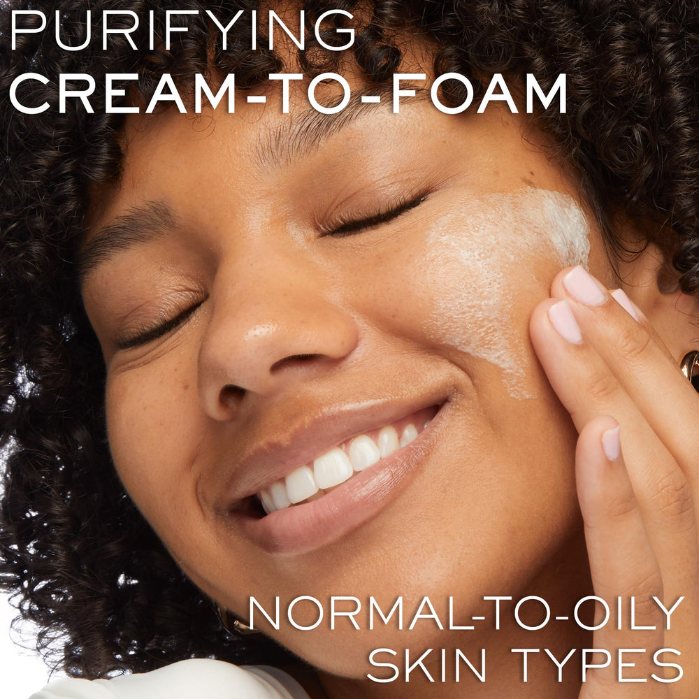 Lancome Creme Radiance cleanser foam close-up for gentle cleansing.
