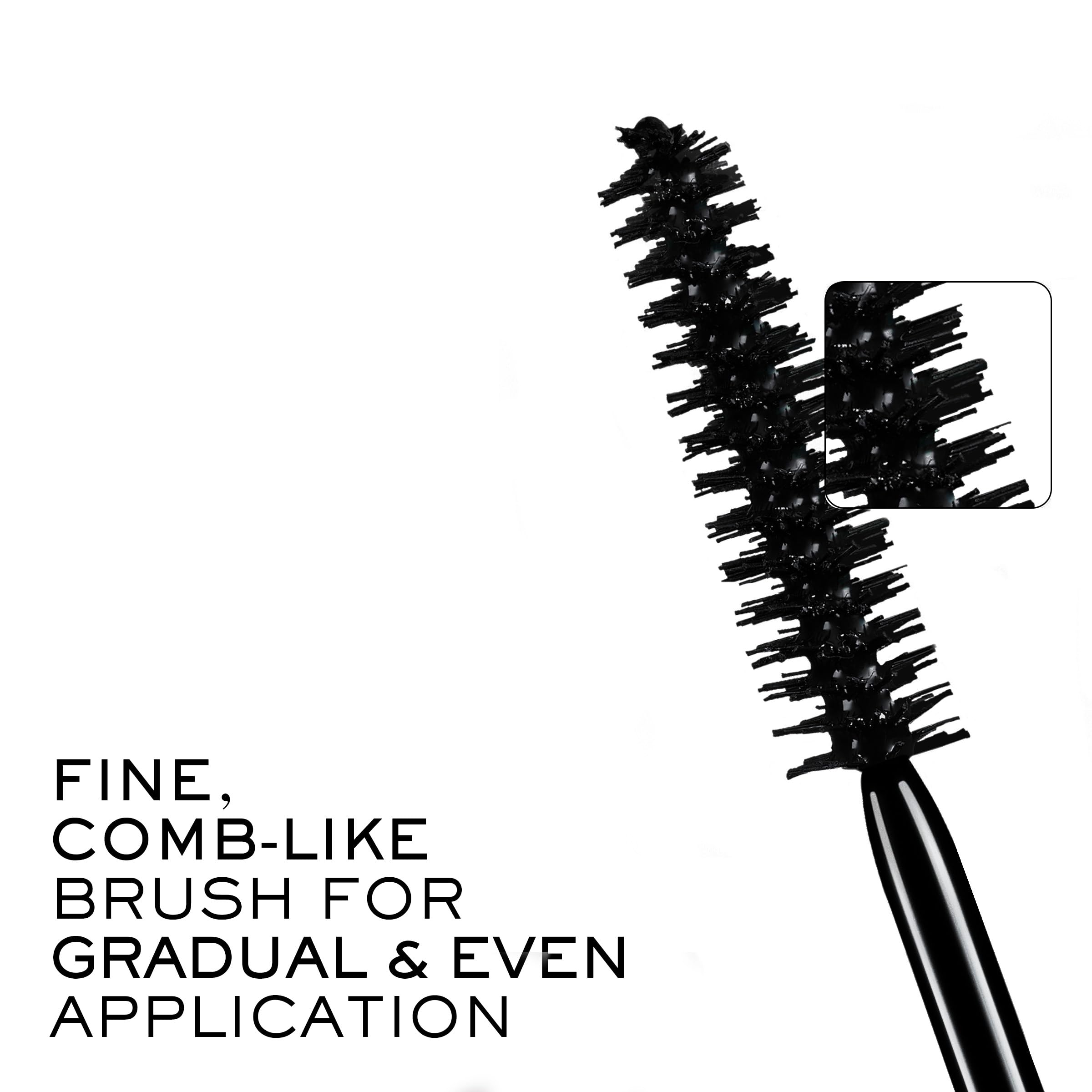 Lancôme Définicils mascara on lashes showing length and definition.