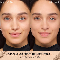 Lancôme Dual Finish powder texture closeup highlights smooth, blendable coverage.