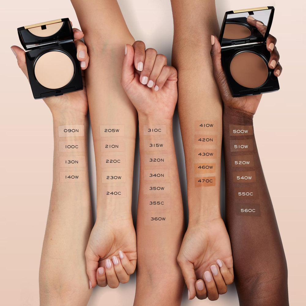 Lancôme Dual Finish wet-application look shows liquid-like blend.