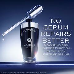 Lancôme Génifique Ultimate Recovery Serum texture swatch showing smooth, fast-absorbing formula