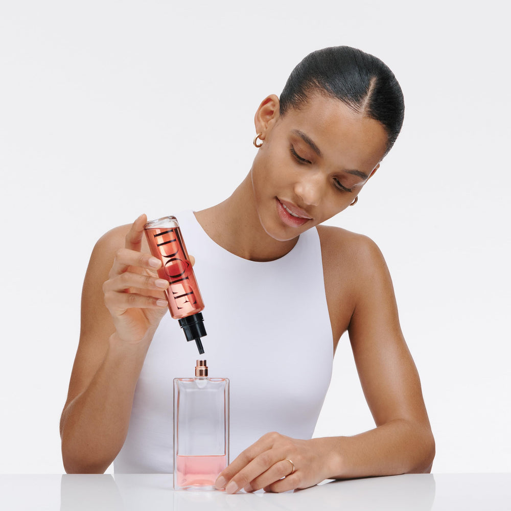 Lancôme Idôle slim bottle packaging highlights travel-friendly design
