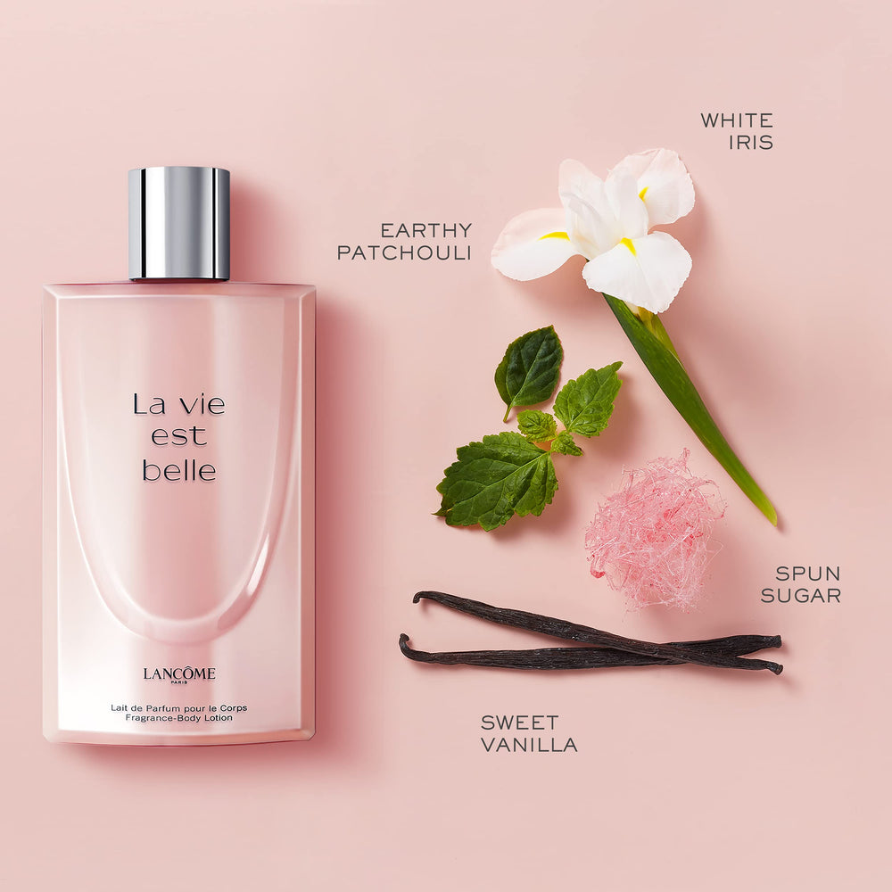 Close-up of lotion texture from Lancôme La Vie Est Belle for smooth skin
