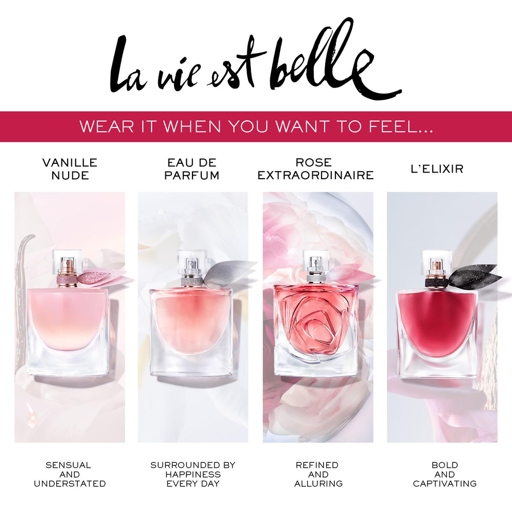 Lancôme La Vie Est Belle Vanille Nude gifts display for gifting ideas.