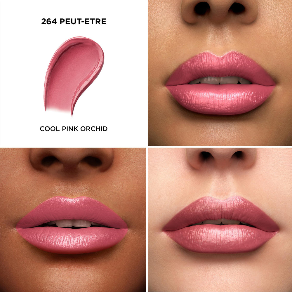 Lancôme L'Absolu Rouge applying action demonstrates smooth glide for comfortable wear.