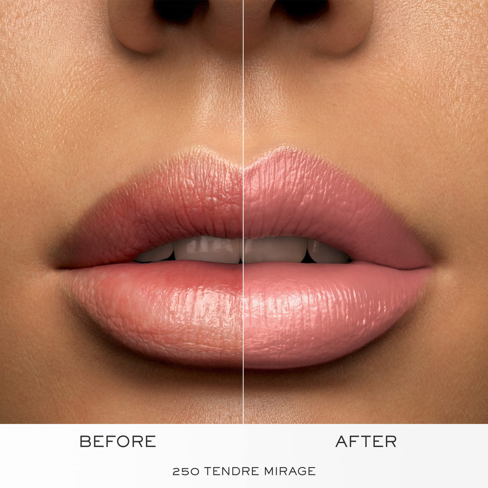 Model wearing Lancôme L'Absolu Rouge for a defined, bold look.