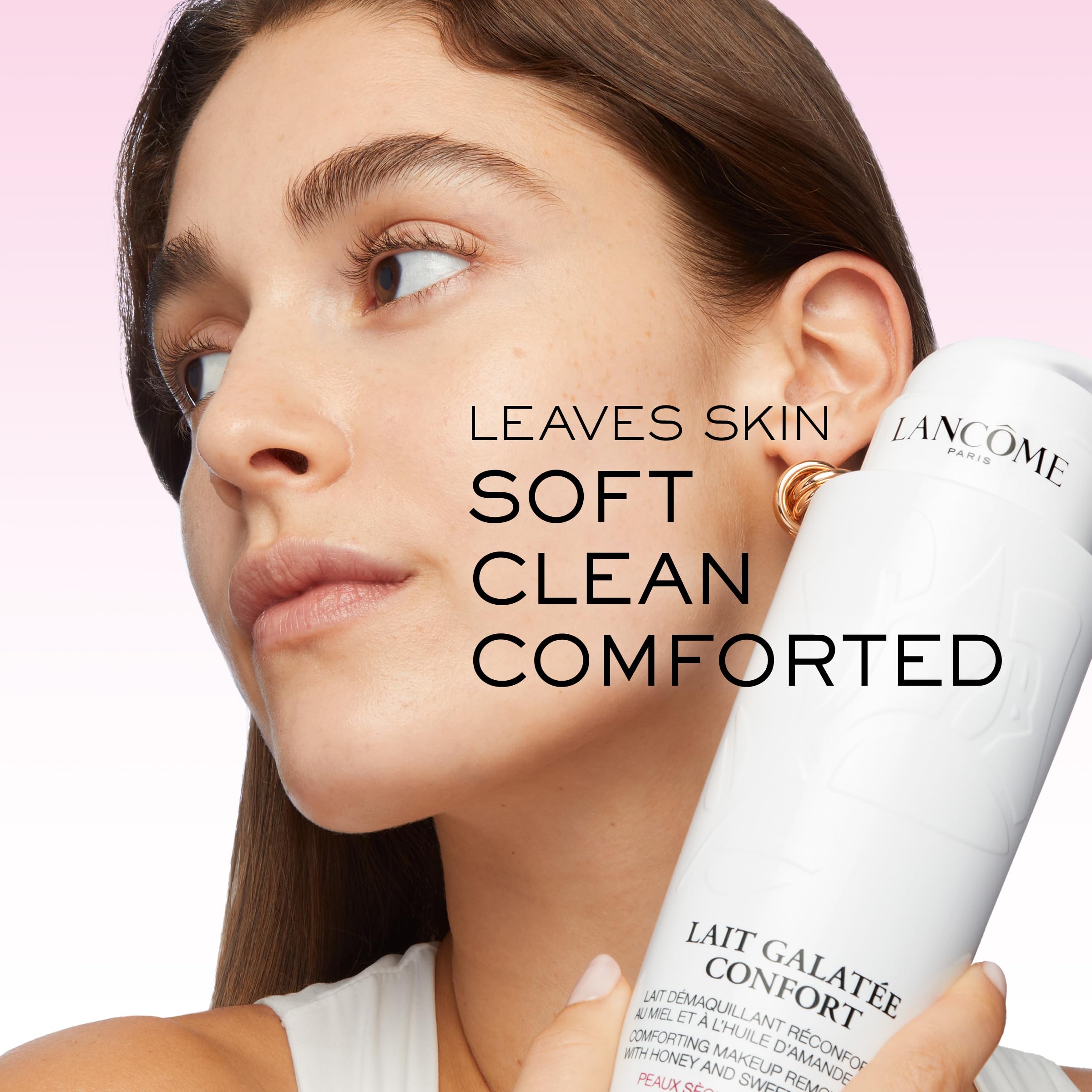 Lancôme Lait Galatée Confort face cleanser application for makeup melt and conditioning
