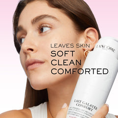 Lancôme Lait Galatée Confort face cleanser application for makeup melt and conditioning