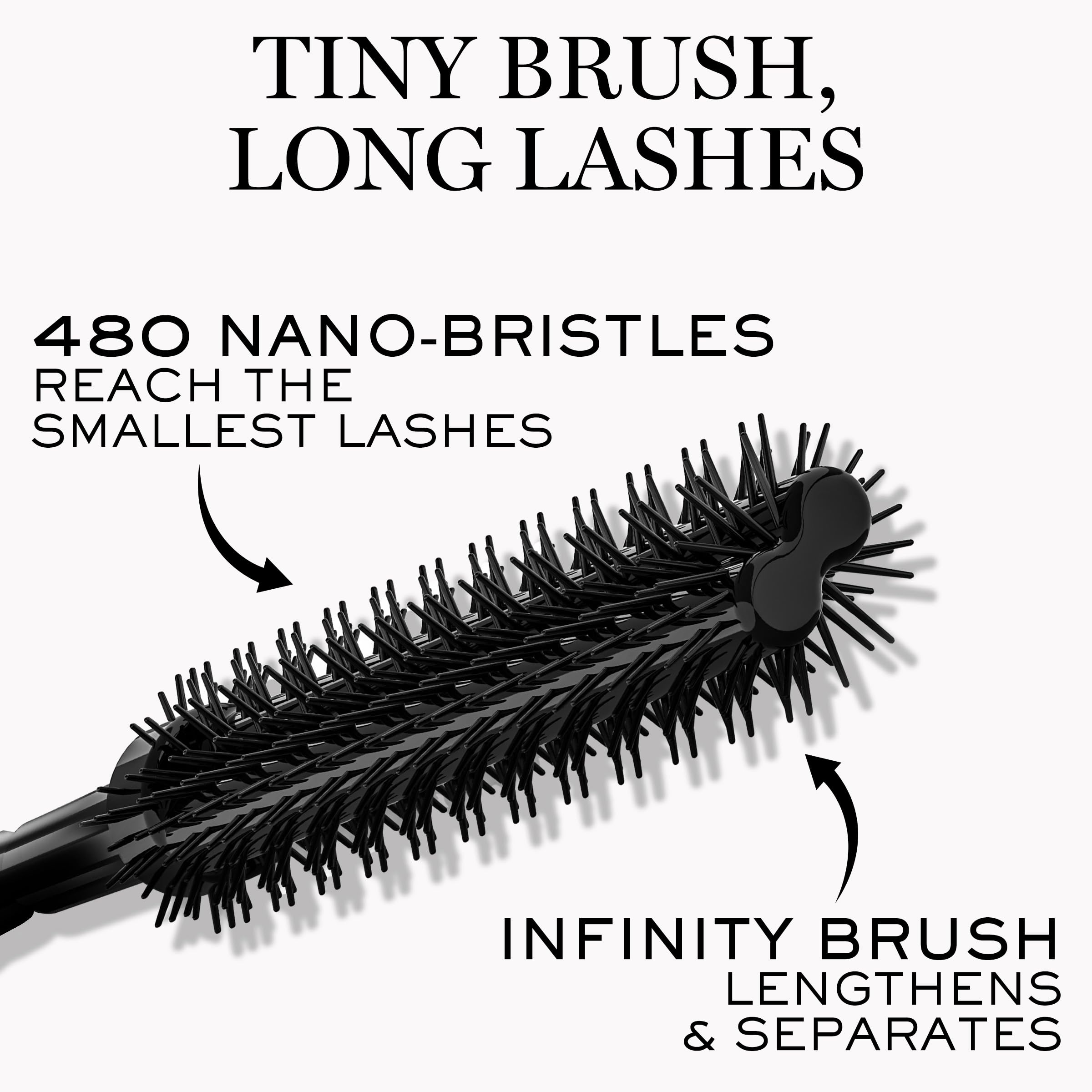 Lancôme Lash Idôle airy emulsion swatch highlights lightweight comfort.