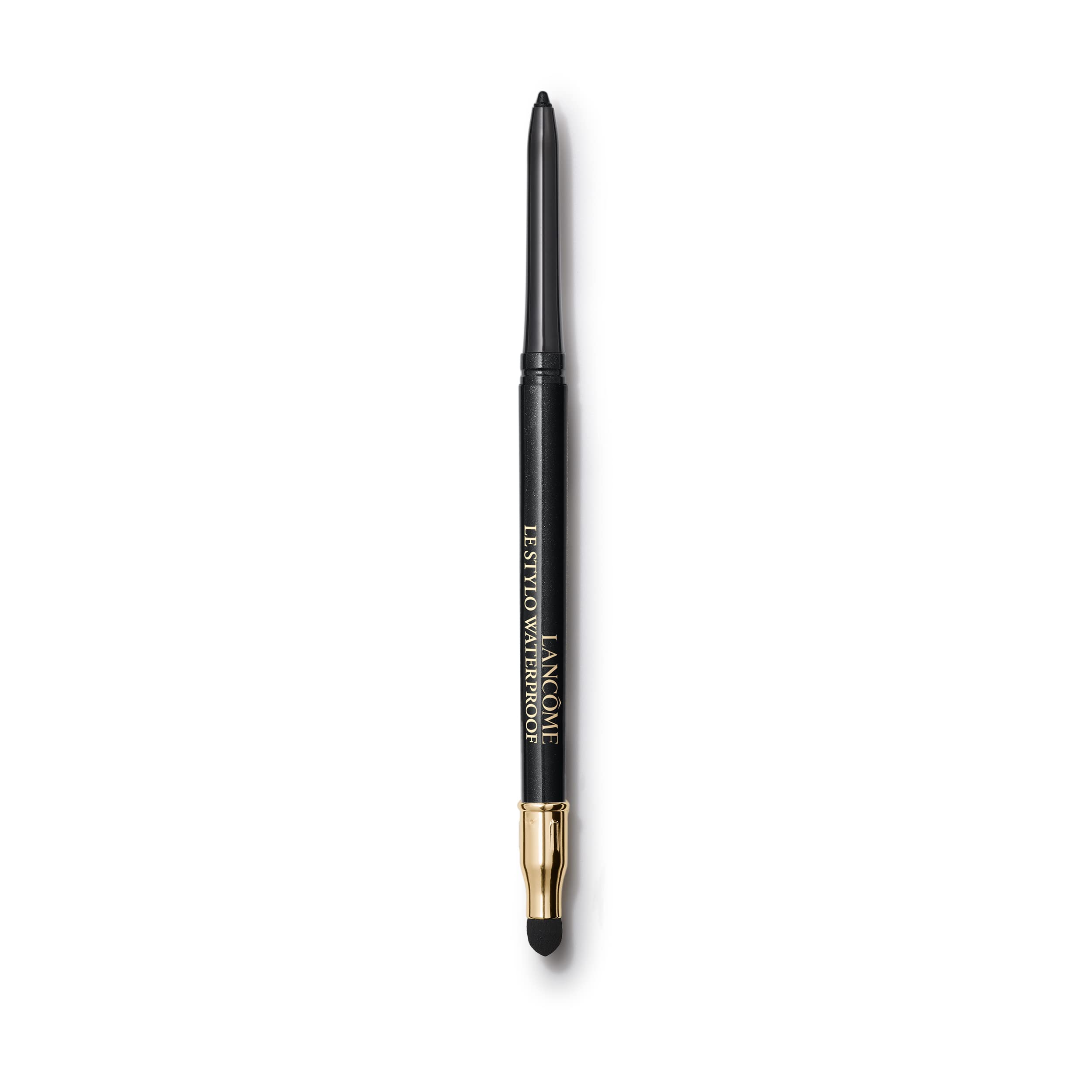 Lancôme Le Stylo Waterproof Eyeliner Pencil close-up shows creamy glide for precise lining.