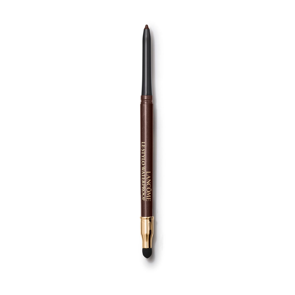 Lancôme Le Stylo Waterproof Eyeliner Pencil Chocolat close-up swatch for precise, long-lasting line