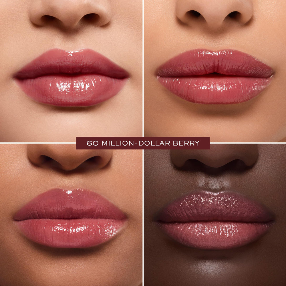 Lancôme Lip Idôle Squalane-12 Butterglow moisture swatch shows hydration