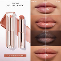 Packaging of Lancôme Lip Idôle Squalane-12 Butterglow balm shows premium skincare ingredients