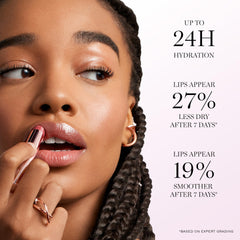 Lancôme Lip Idôle Berrylicious swatch shows buildable color.