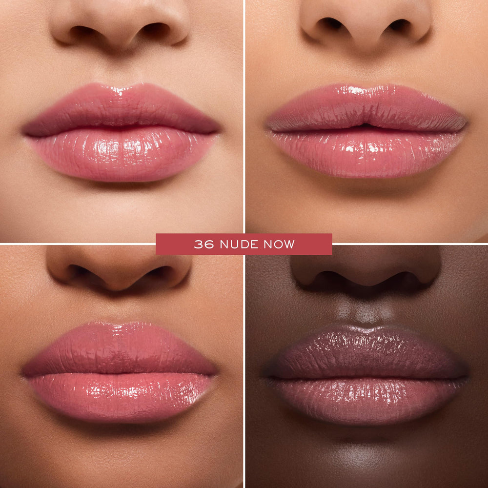Buildable color layers for sheer to fuller lip looks.