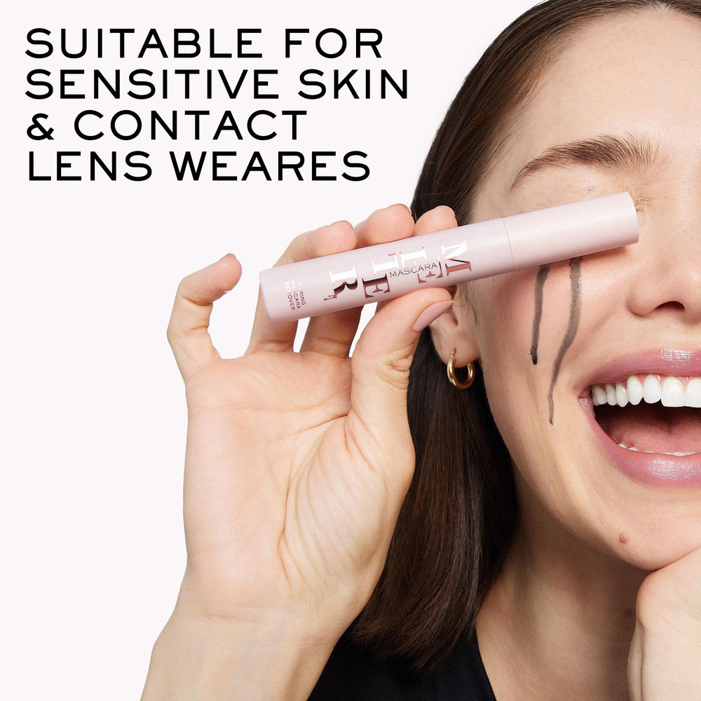 Lancôme Mascara Melter travel-size bottle shown beside a compact.