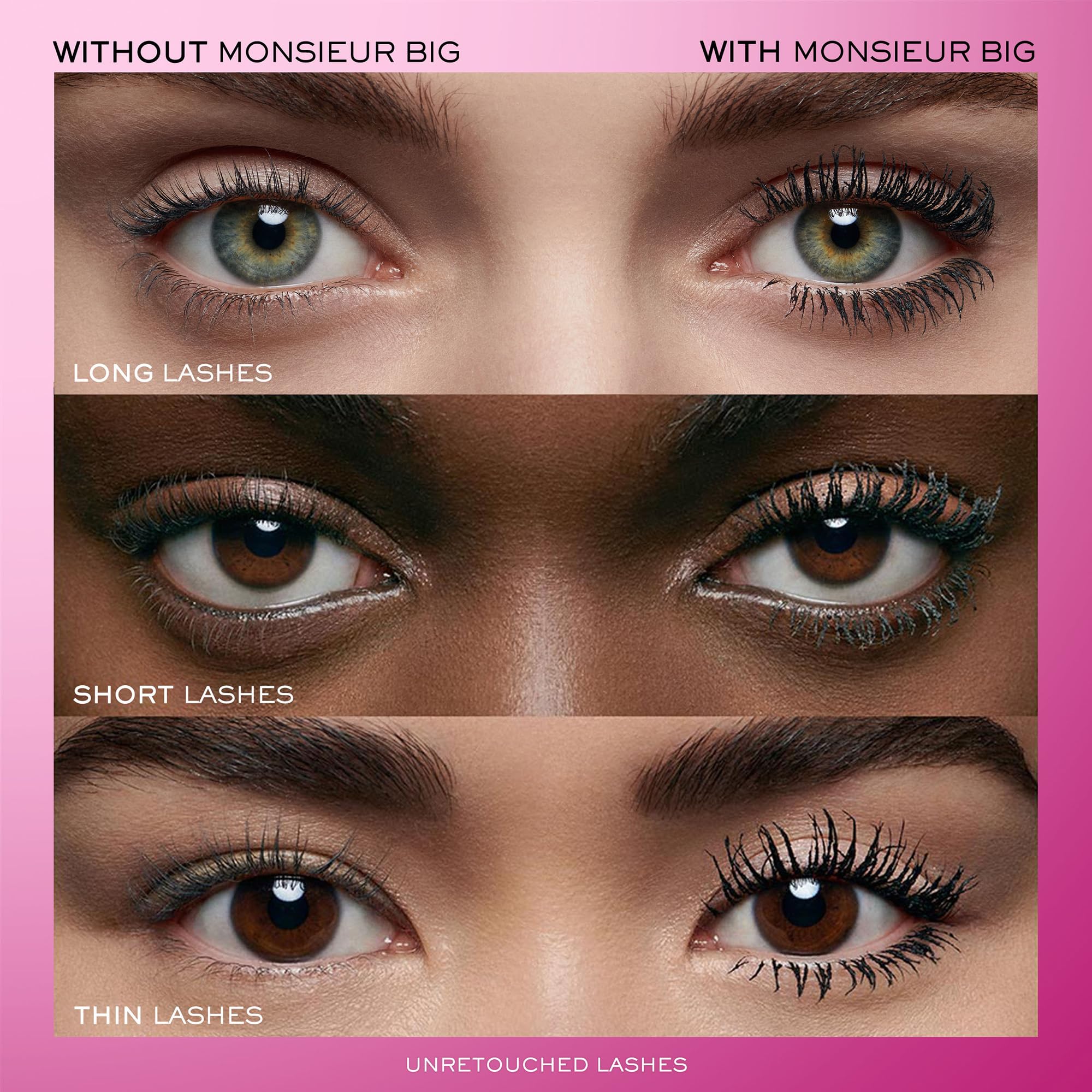 Lancôme Monsieur Big Waterproof Mascara, efecto pestañas postizas para mirada más impactante.