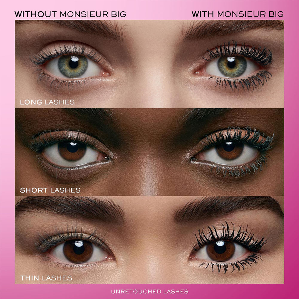Lancôme Monsieur Big Waterproof Mascara, efecto pestañas postizas para mirada más impactante.