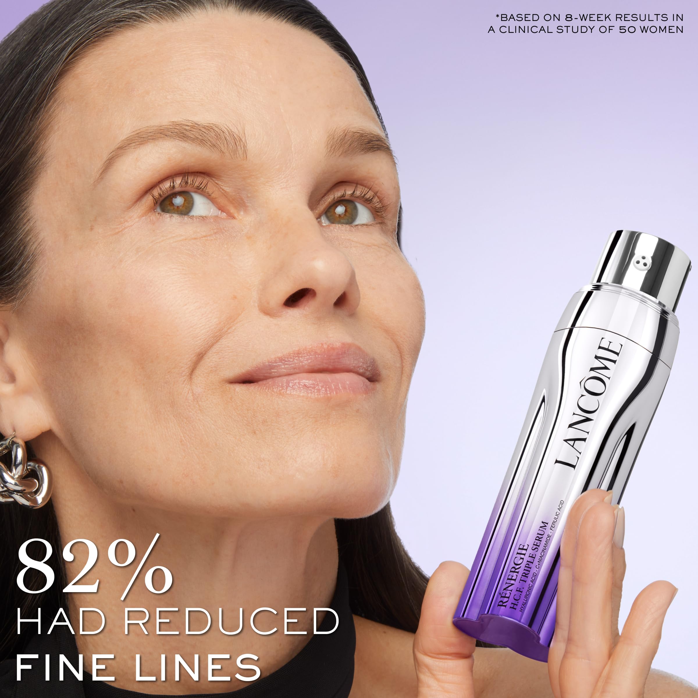 Lancôme Rénergie H.C.F. Triple Serum triple-chamber packaging highlights fresh-ingredient mixing at each pump.