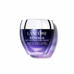 Lancôme Rénergie Lift Night Cream jar close-up showing rich texture for overnight hydration.