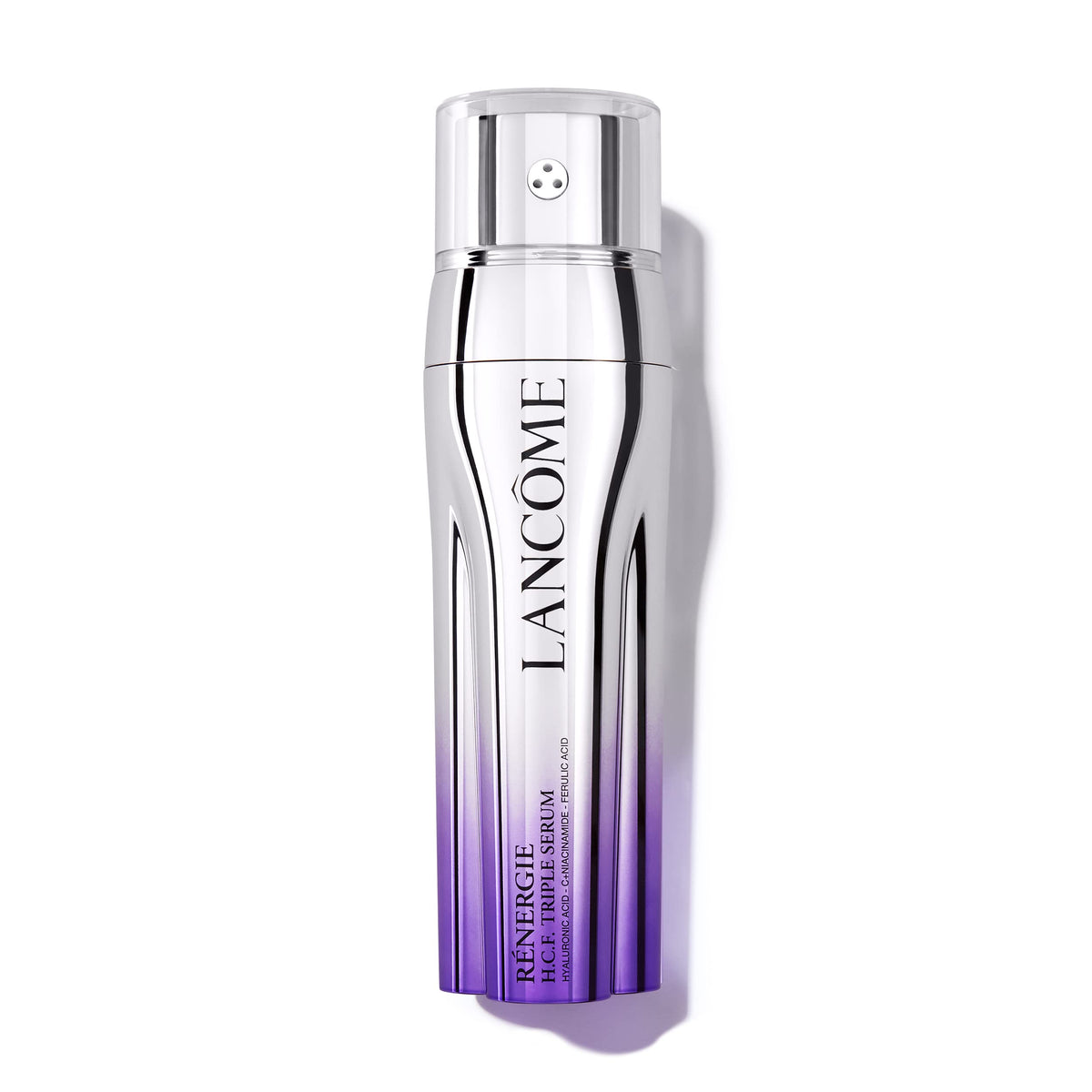 Lancôme Rénergie H.C.F. Triple Serum bottle close-up for radiant, plump skin.