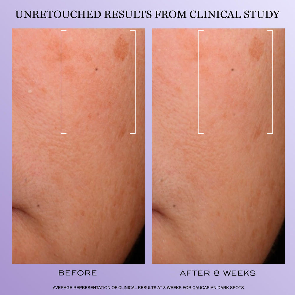 Lancôme Rénergie H.C.F. Triple Serum texture swatch highlights lightweight, fast-absorbing formula.