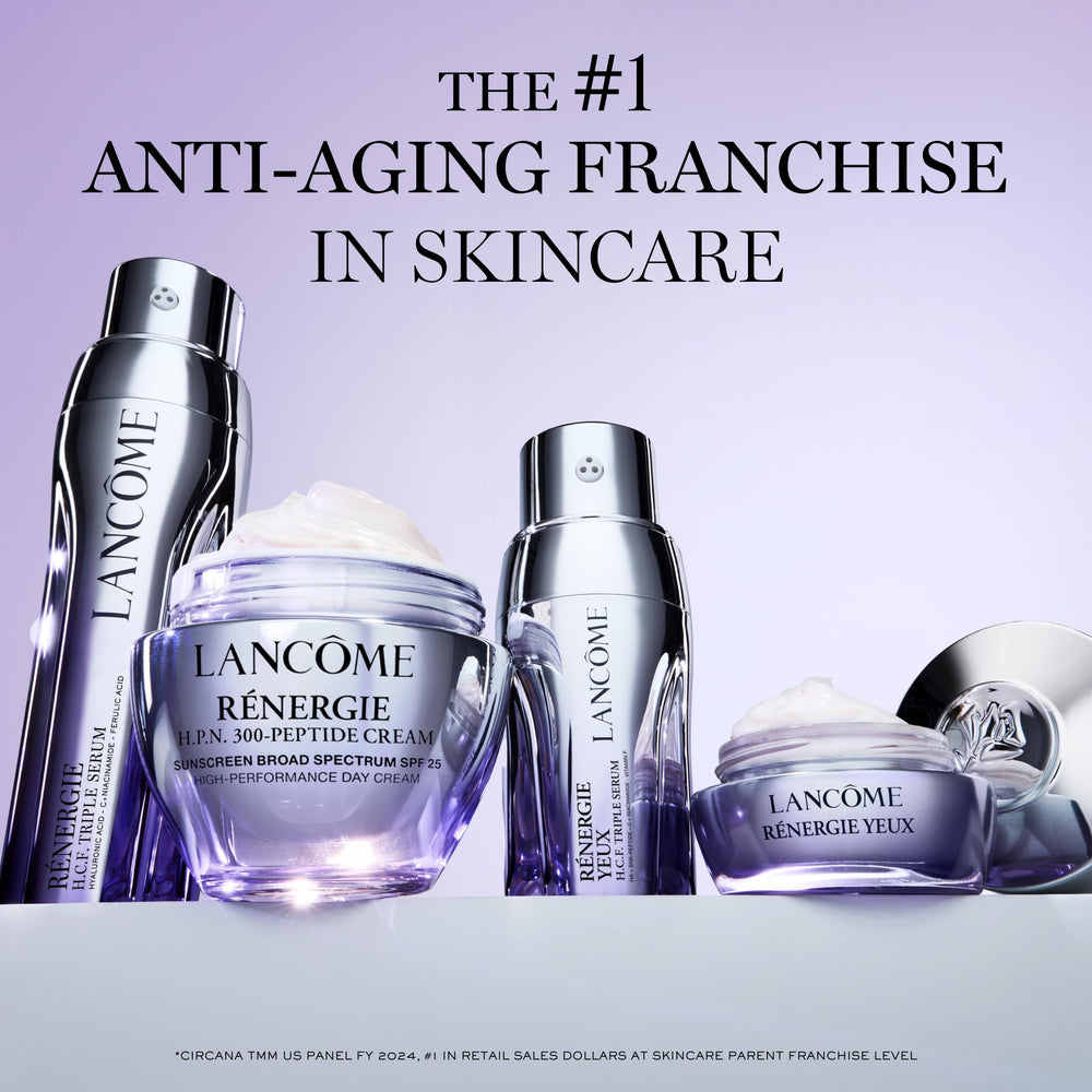 Lancôme Rénergie H.C.F. Triple Serum wrinkle reduction close-up indicates softer lines.