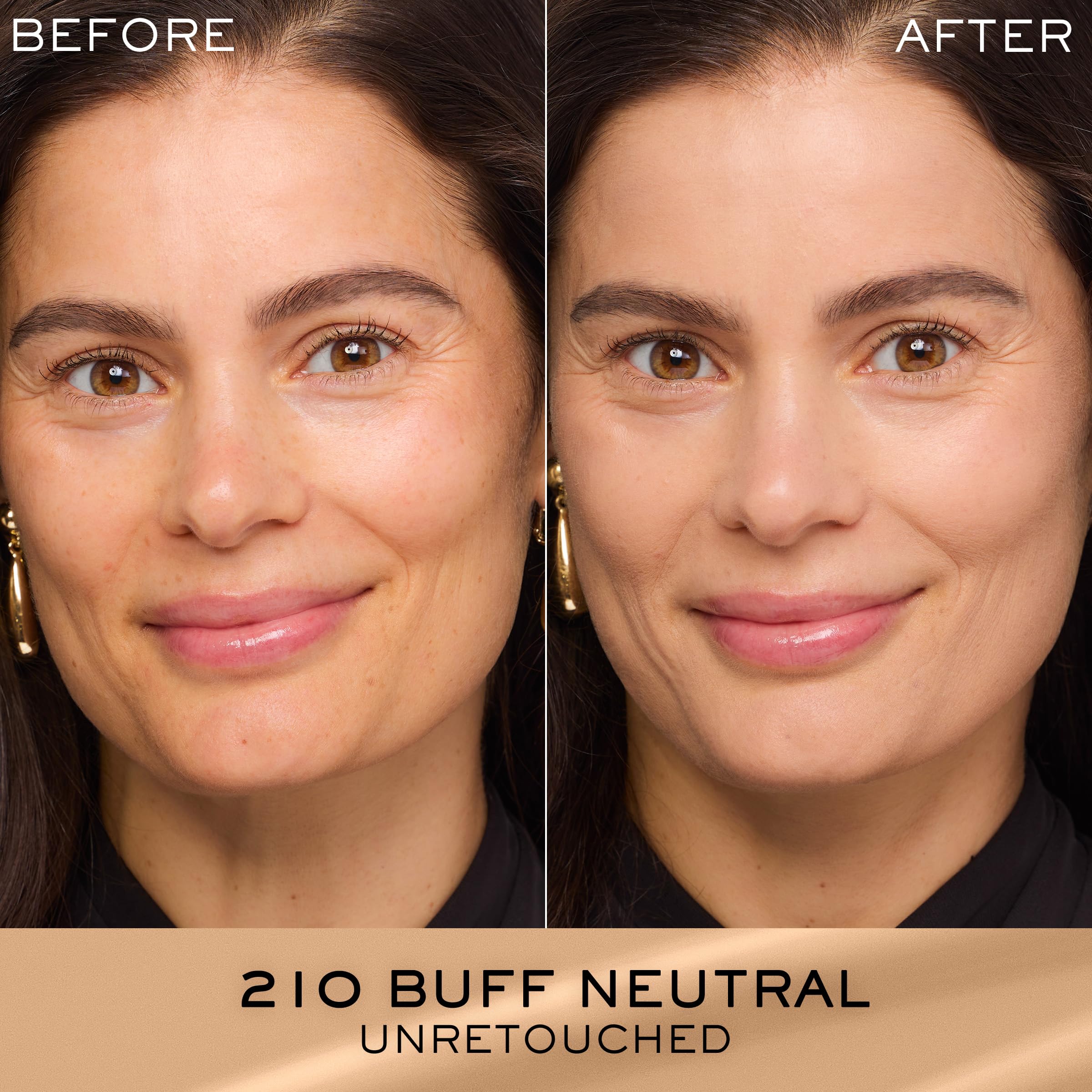 Lancôme Renergie Lift Foundation applied on face for a lifted, smoothing effect.
