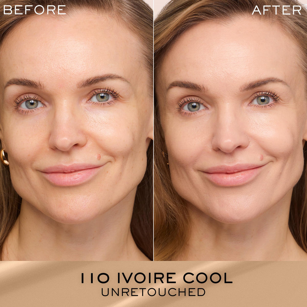 Lancome Renergie Lift Foundation applied on cheek for smooth, radiant finish