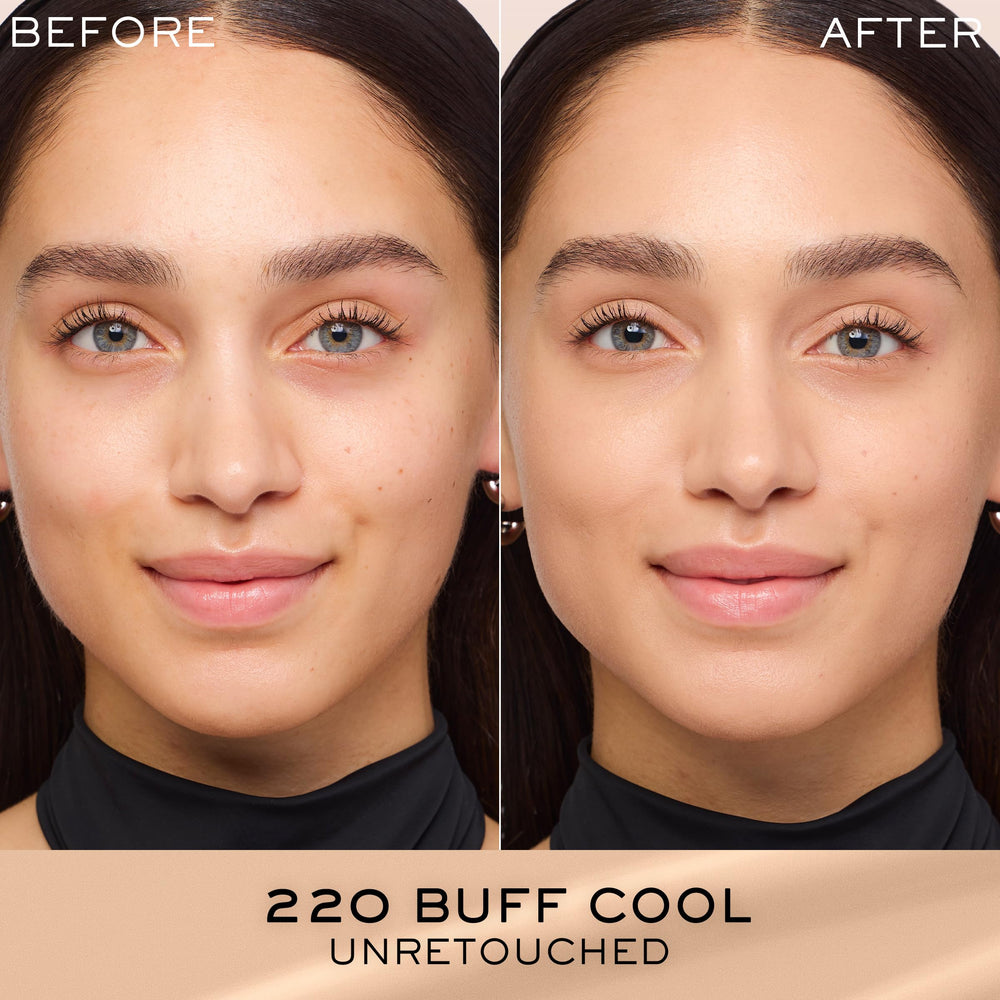 Lancôme Renergie Lift foundation swatches display shade range and blendable formula.