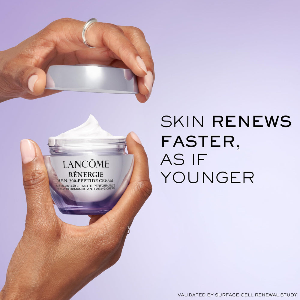 Lancôme Rénergie H.P.N. contains 300 peptides for potential firming benefits.