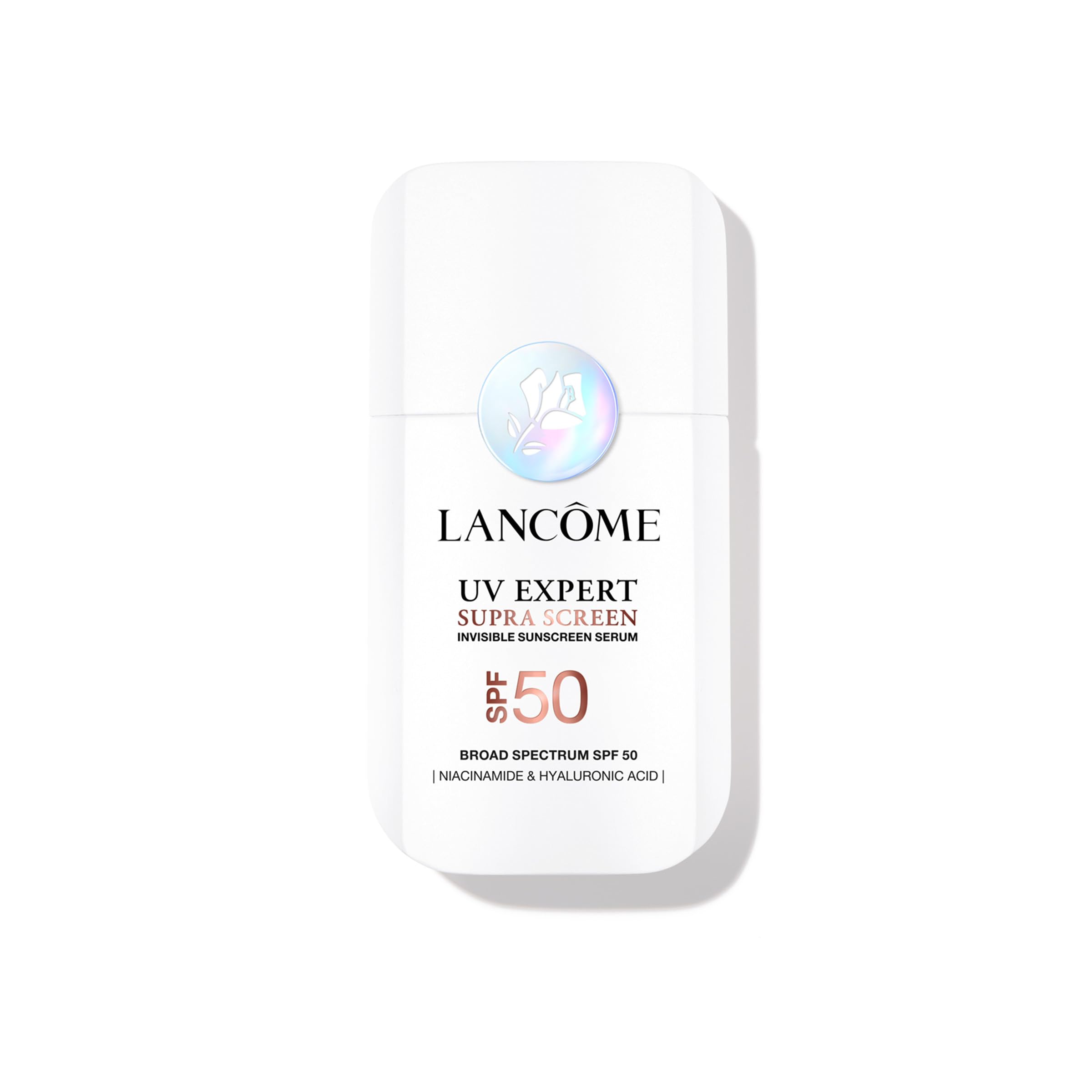 Lancôme Supra Screen bottle pump for easy daily application and hydration.
