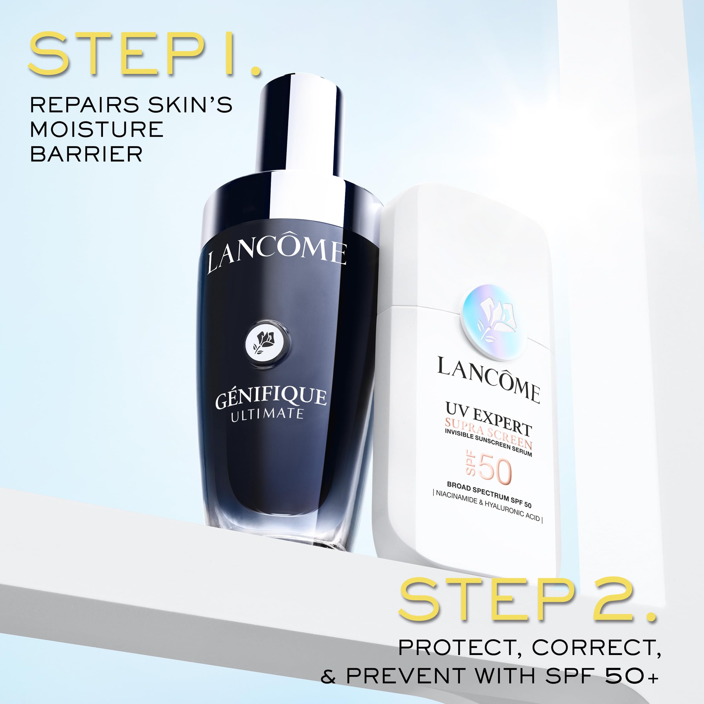 Lancôme Supra Screen packaging box emphasizes premium skincare identity.