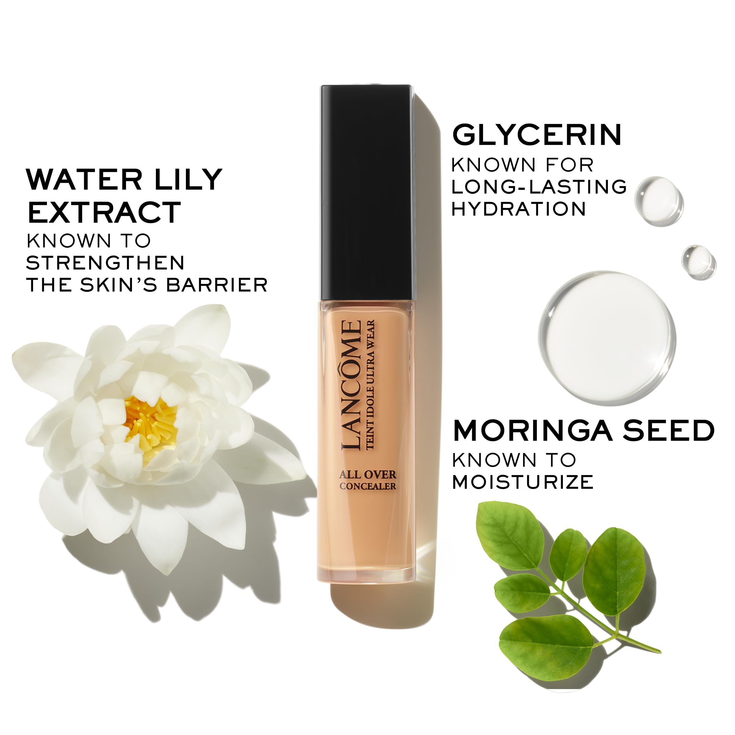 Lancôme Teint Idole Ultra Wear concealer hydration supports comfort.