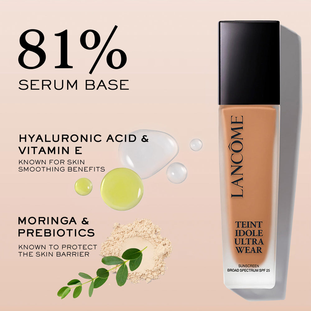 Teint Idole Ultra Wear formula with hyaluronic acid hydration.