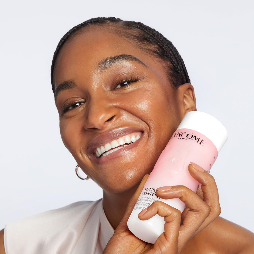 Lancome Tonique Confort for normal, oily, dry skin types in lifestyle scene