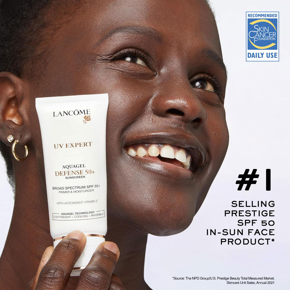 Lancome UV Expert Aquagel texture close-up shows quick absorption.