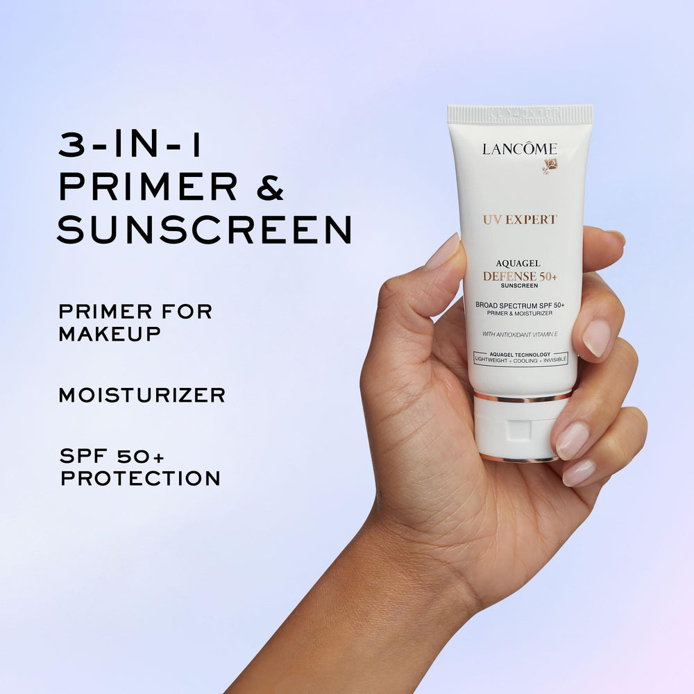 Lancome UV Expert SPF 50 application demonstrates breathable shield.