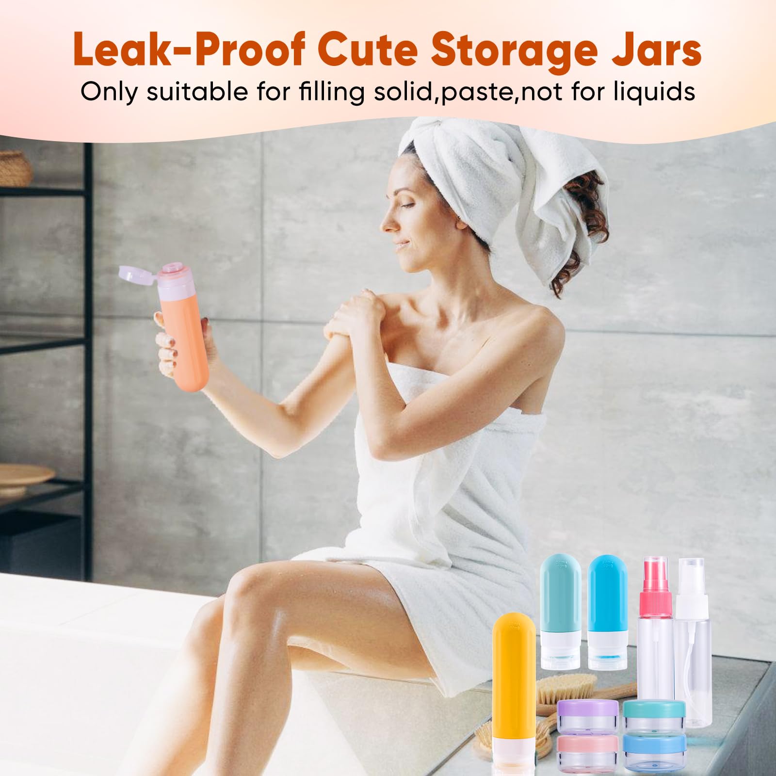 Landisun 18-piece set includes diverse containers for all toiletries.