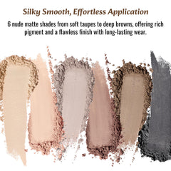 LANDMOON Nude Mini Paleta: tonos taupe naturales para transiciones suaves y elegantes.