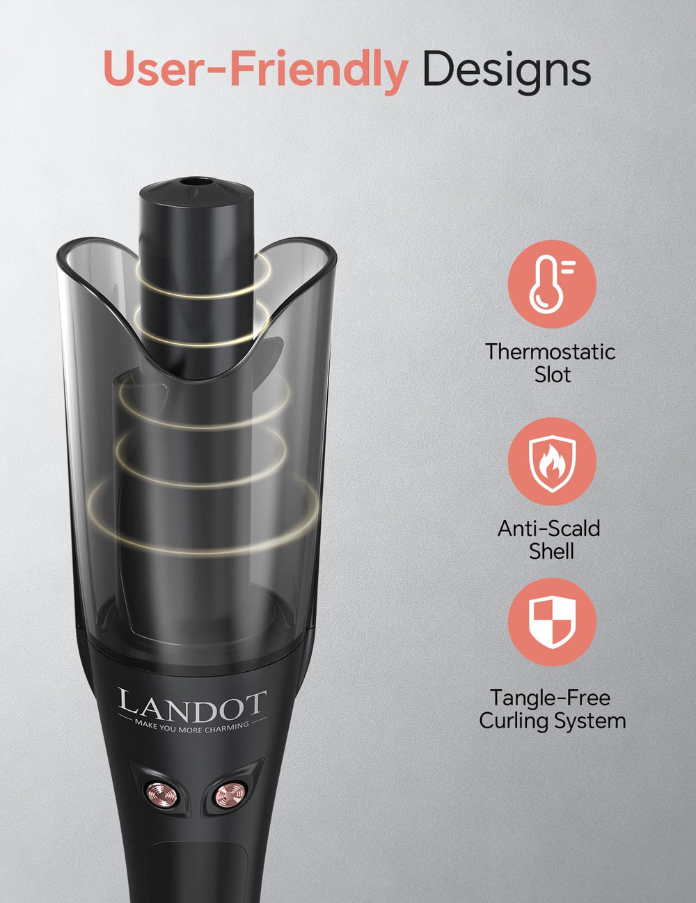 LANDOT dual-voltage-worldwide-use image makes travel styling easy