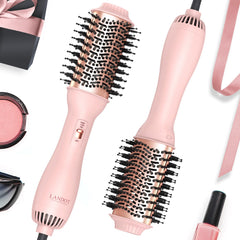 LANDOT hair blow dryer brush with oval 60mm barrel for smooth styling