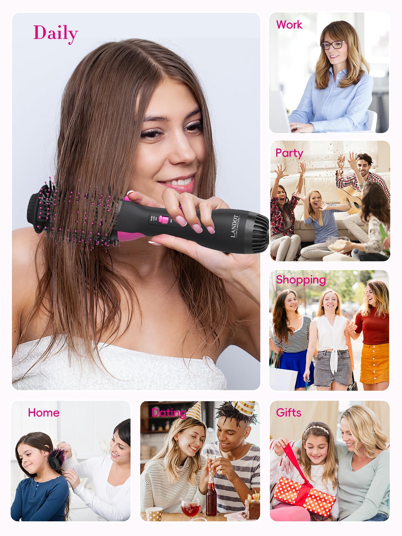One-step drying and styling saves time with frizz control.