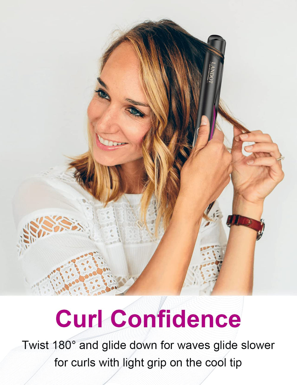 LANDOT ionic technology for frizz reduction and enhanced shine