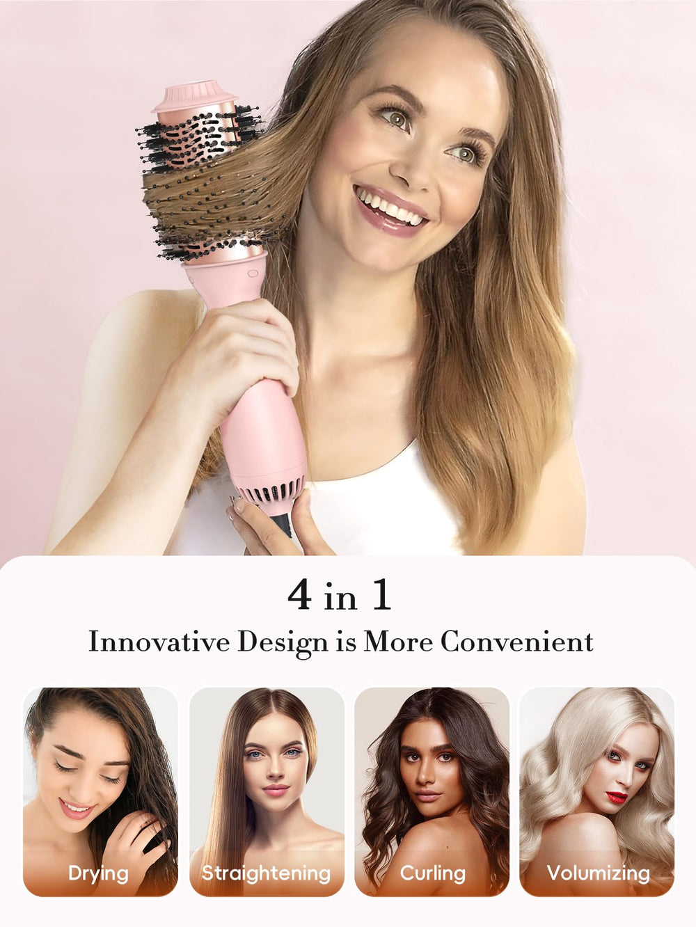 LANDOT oval brush design for smoothing and frizz reduction