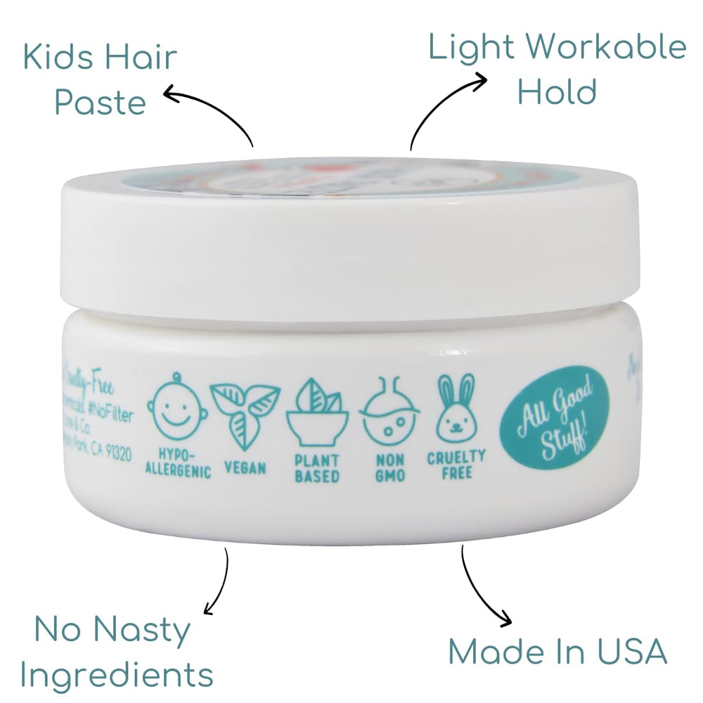 Lane & Co Hair Paste, fórmula suave para piel sensible y niños.