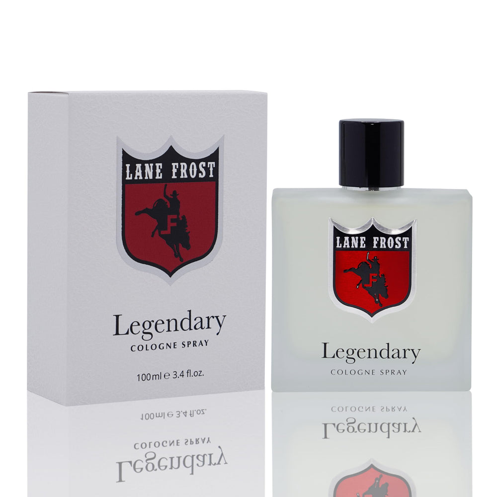 Lane Frost Legendary bottle front, crisp citrus-forward scent for daily wear.