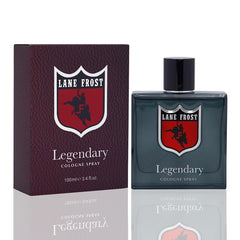 Lane Frost Legendary Cologne bottle front showing rugged, woodsy scent for confident days