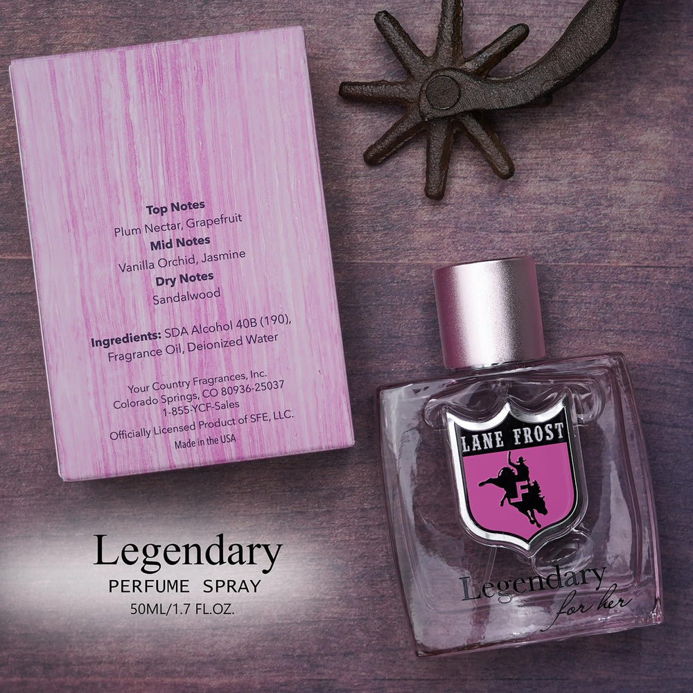 Lane Frost Legendary For Her vanilla orchid musk enriches lasting warmth.